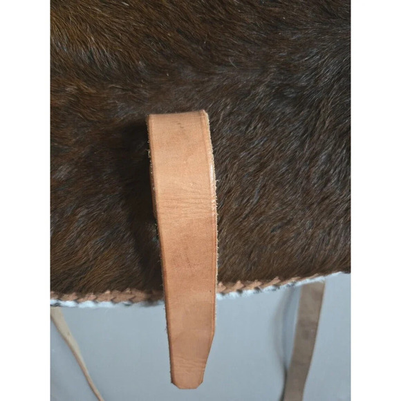 Mexican Crossbody Bag Women's Handmade Brown Cowhide Leather Whipstitch - Picture 6 of 13